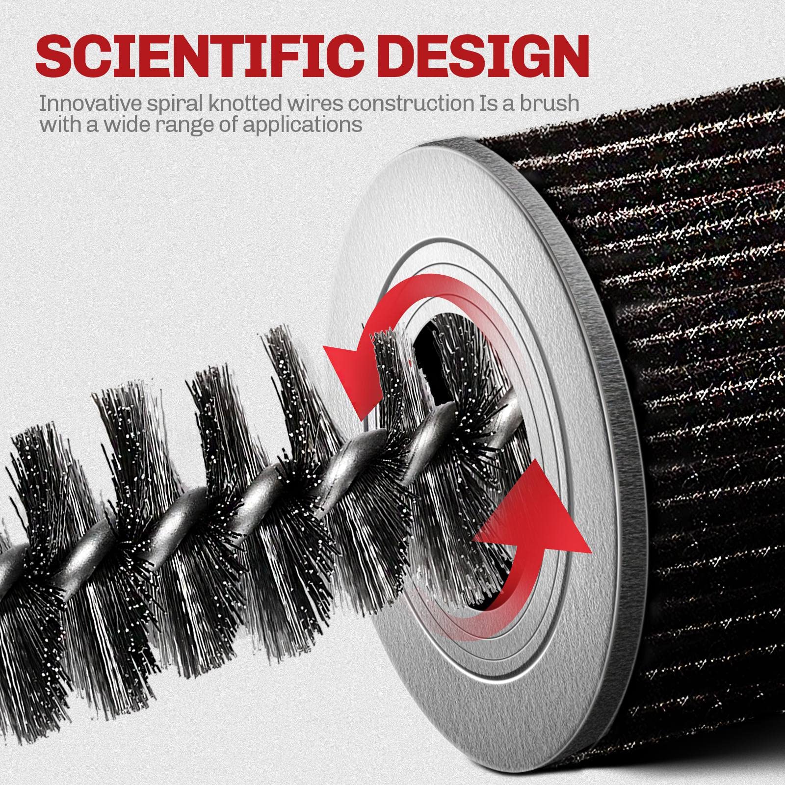 6PCS 304 Stainless Steel Bore Brush Set with Copper Pipe Cleaner & Twisted Wire Drill Brush - 1/4 Inch Hex Shank S2 Steel Handle - Power Drill Cleaning Tools for Plumbing, Automotive, and DIY Projects