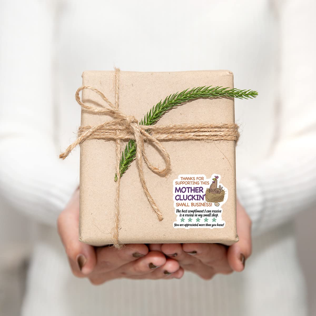 500 PCS Handmade Thank You Stickers for Small Business - Support Small Shops, Online Retailers & Handmade Goods - Perfect for Mail Envelopes, Packaging & Customer Appreciation