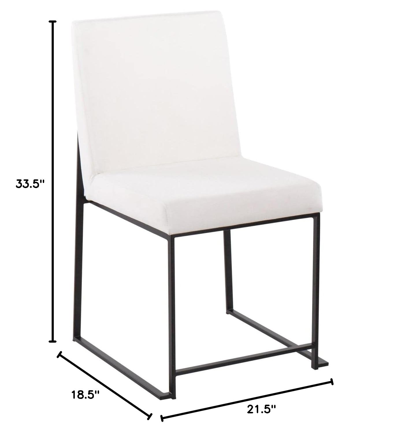 LumiSource High Back Fuji Dining Chair Set of 2 - Modern Upholstered Kitchen Chairs for Dining Table - Comfortable Contemporary Seating for Home, Restaurant & Office Use