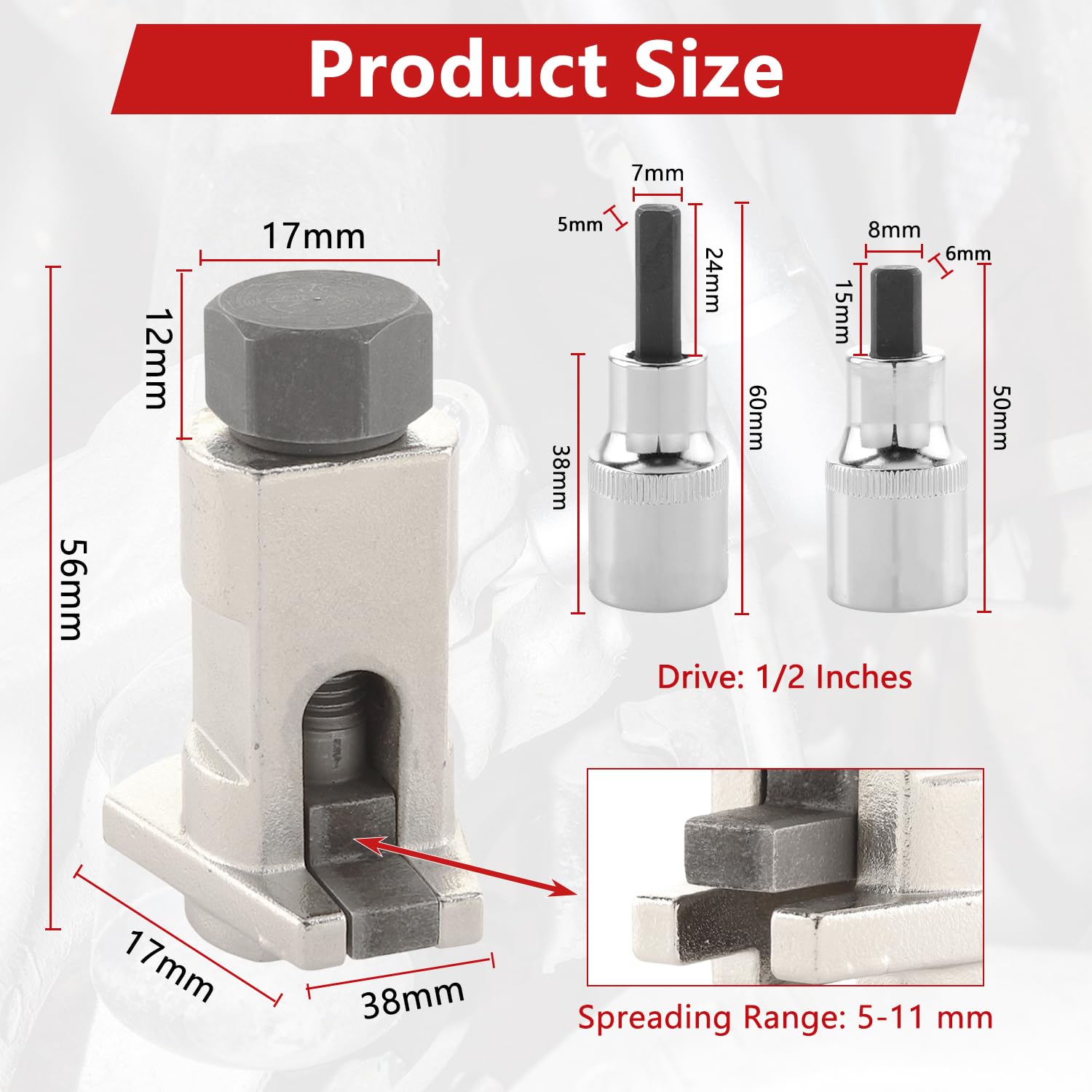 Universal 5-11mm Strut Spreader Tool for Most Vehicles - Suspension & Steering Knuckle Spreader with Clamp Bolt Style Hub Compatibility | Perfect for Strut Assembly, Suspension Repair & Maintenance