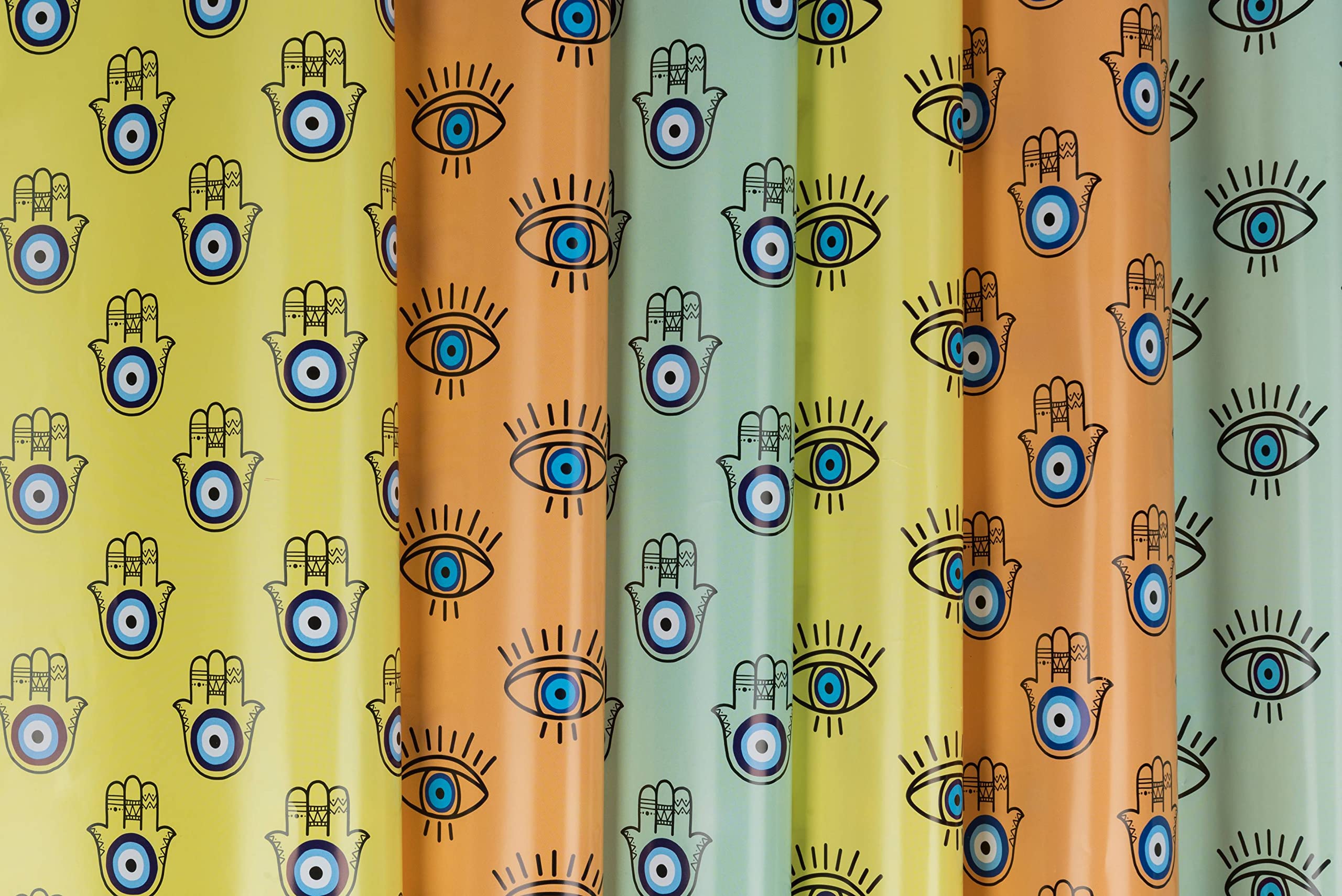 6-Piece Evil Eye Printed Gift Wrapping Paper Set - 28x19 Inch Mix Designs for Birthday, Wedding & Christmas Presents | Premium Wrapping Sheets for Party Favors, Gift Bags & Holiday Decorations