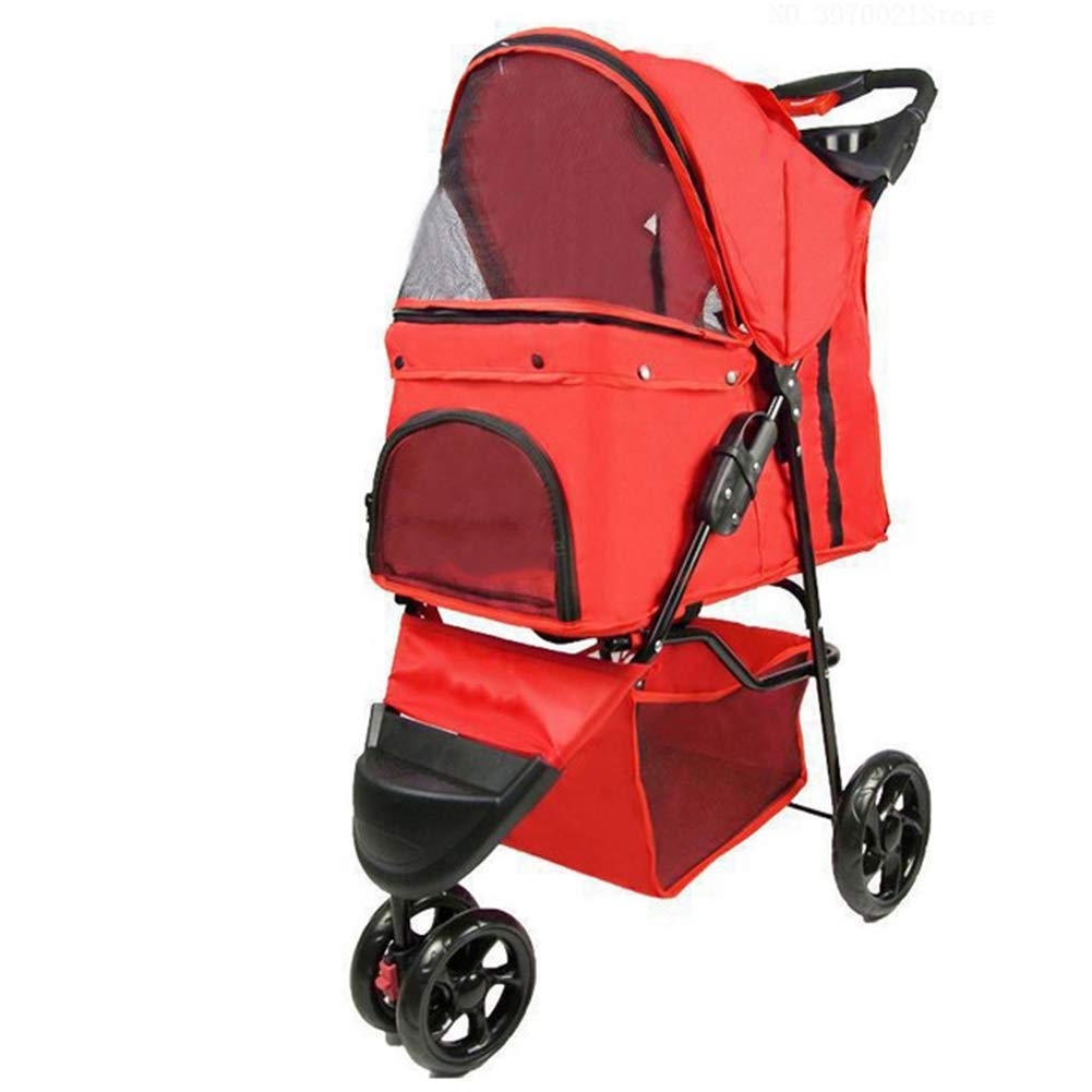 ZZXPET 3-Wheel Pet Stroller for Cats & Dogs - Lightweight Folding Travel Carrier with Large Space | Perfect for Jogging, Walking & Traveling with Your Puppy or Kitten