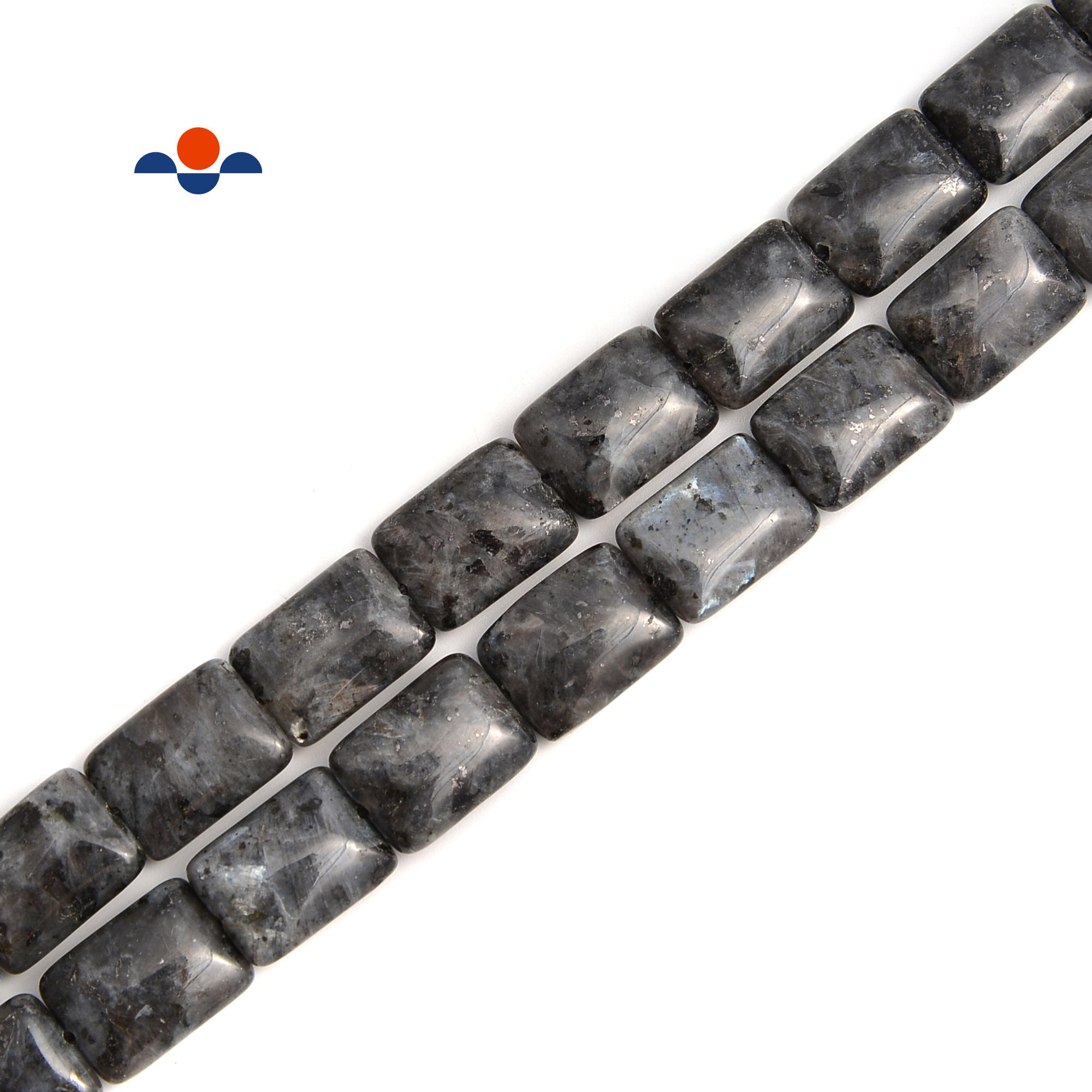 Larvikite Labradorite Smooth Flat Rectangle Beads - 13x18mm Gemstone Beads - 15.5 Inch Strand for Jewelry Making, DIY Bracelets & Necklaces - Healing Crystal Beads for Meditation & Energy Work