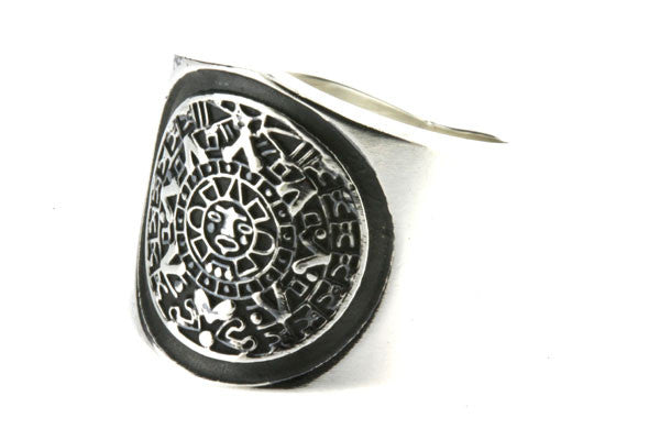Authentic Mayan Calendar Ring - 925 Sterling Silver Handmade Jewelry for Men & Women - Perfect for Gifts, Spiritual Healing & Cultural Fashion Accessories