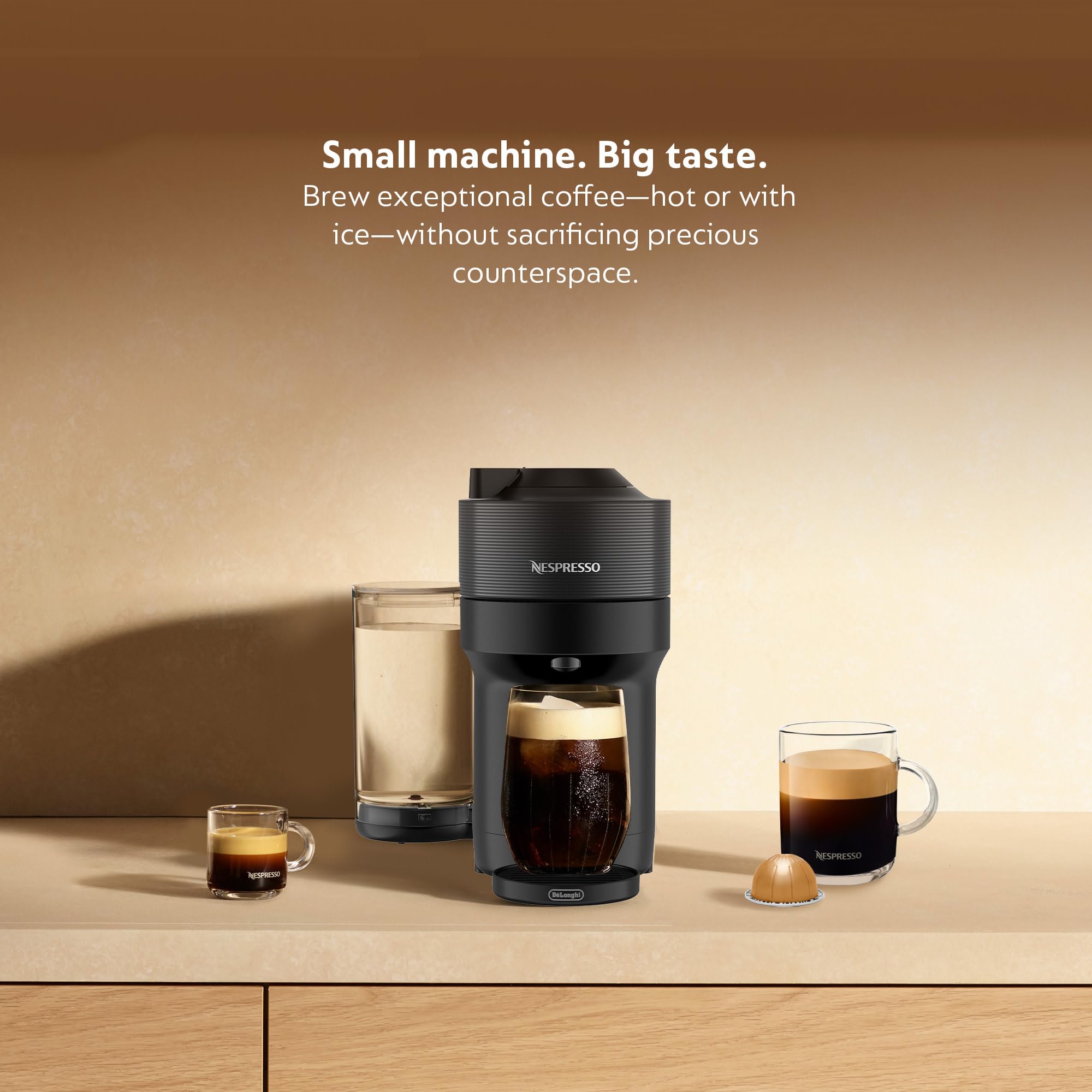 De'Longhi Nespresso Vertuo Pop+ Coffee & Espresso Machine with Aeroccino Milk Frother - Liquorice Black | Perfect for Home, Office & Small Spaces | Makes Latte, Cappuccino & Americano