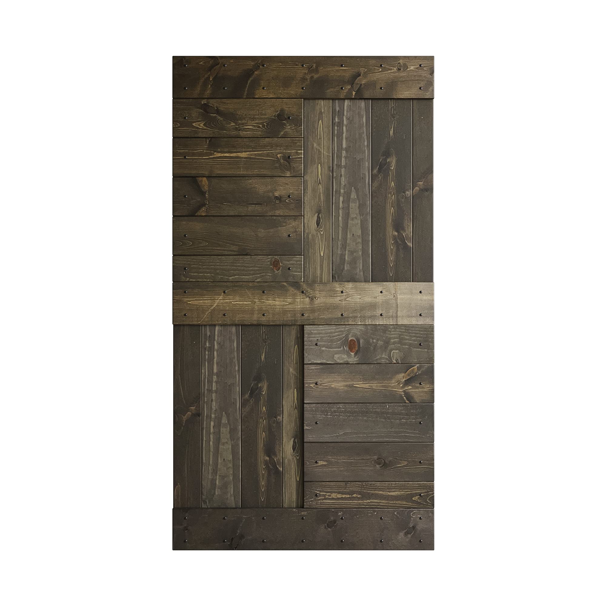 COAST SEQUOIA 42x84 Inch S Series DIY Knotty Wood Sliding Barn Door - Carbon Gray | Rustic Farmhouse Style for Bedroom, Closet & Home Office