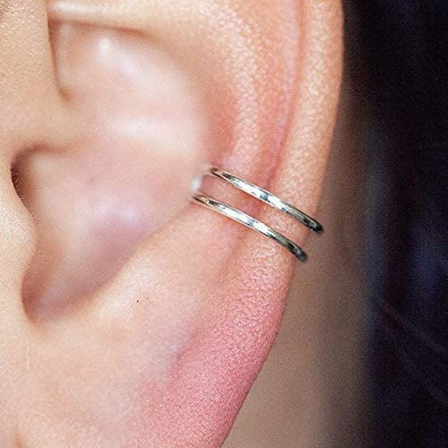 Non-Piercing Ear Cuffs for Women & Men - Sterling Silver Conch Hoop Clip-On Cartilage Earrings | Perfect for Everyday Wear, Parties & Gifts