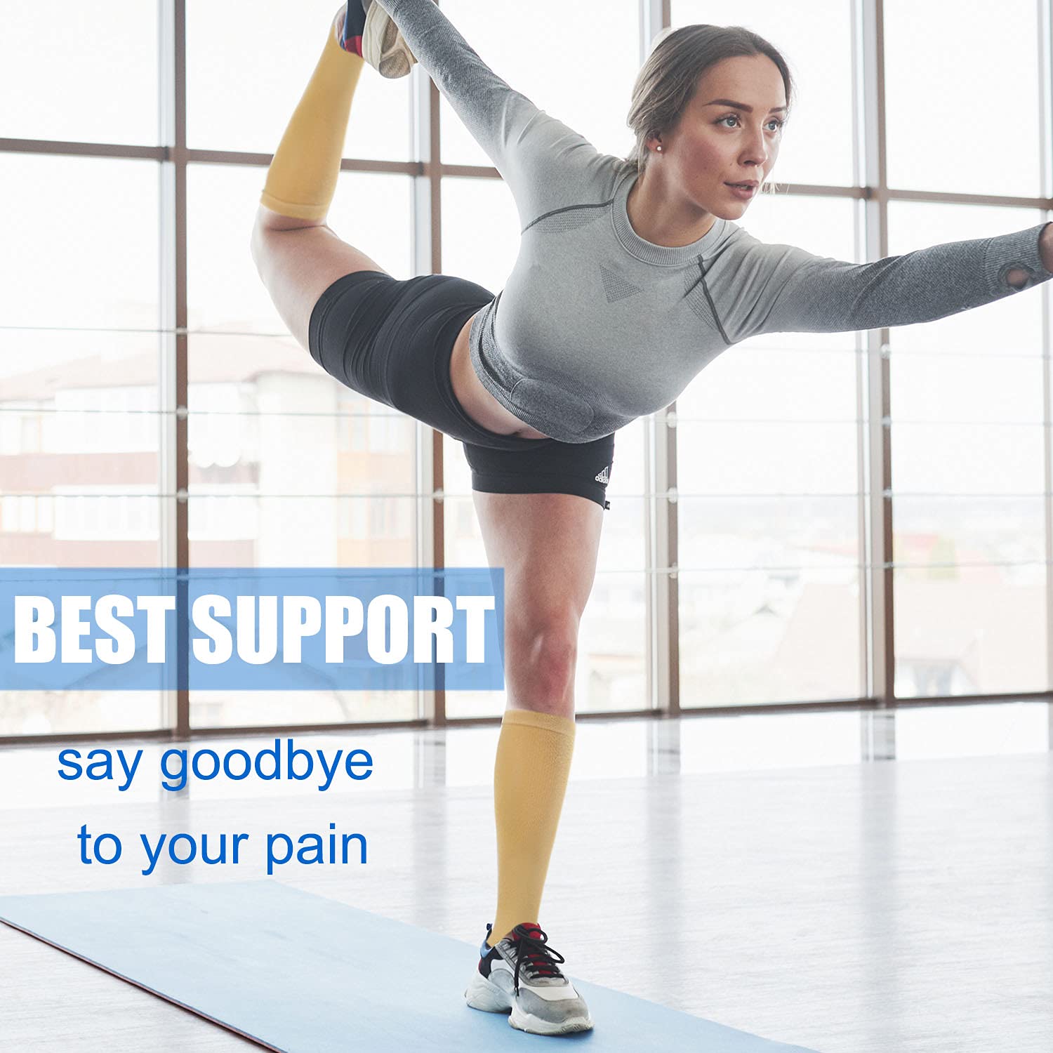 Aoliks Compression Socks for Women & Men - 4 Pairs Medical Grade Support Socks for Nurses, Running, Travel & Varicose Vein Relief - Perfect for Workouts, Long Flights & All-Day Wear