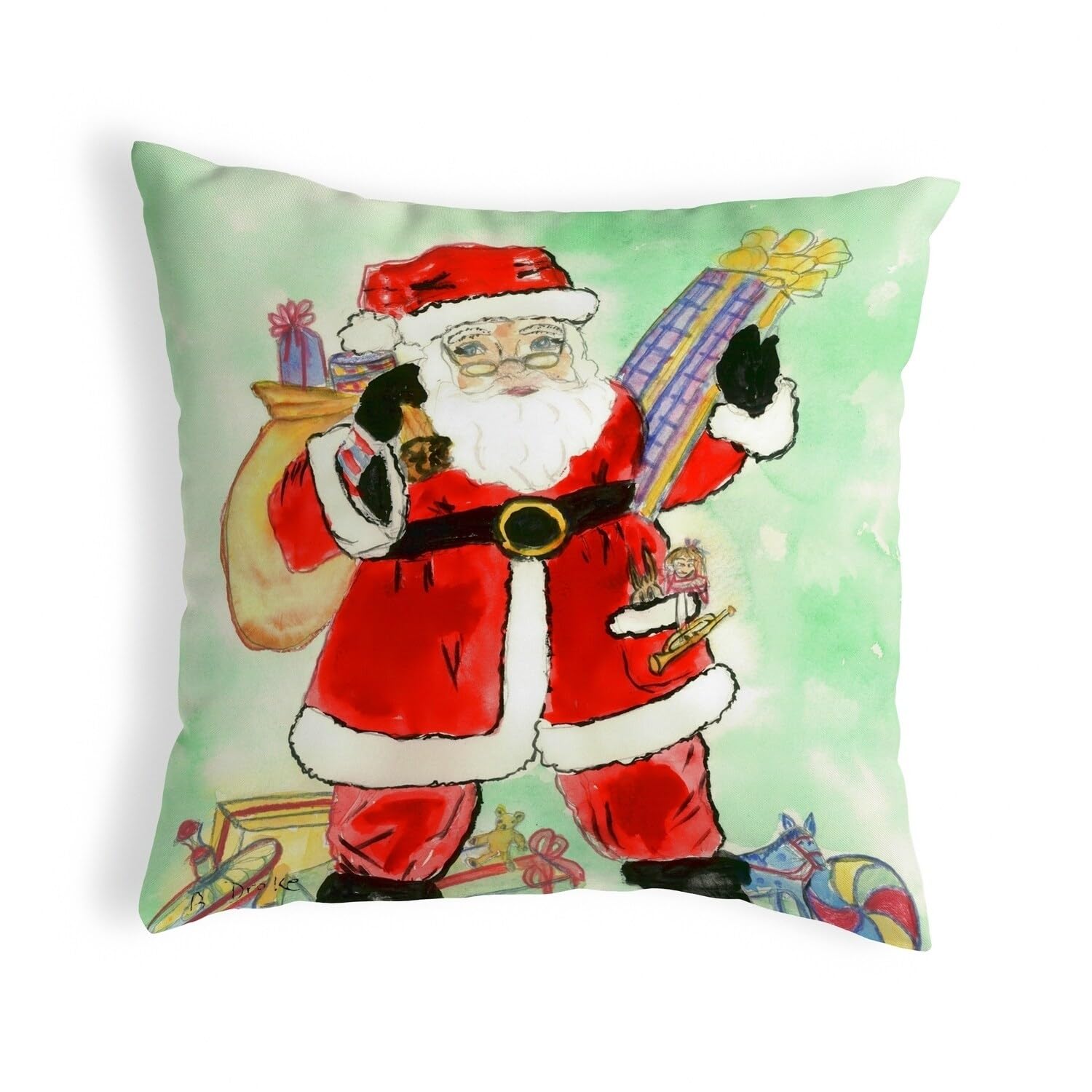Betsy Drake KS902 12x12 Inch Decorative Throw Pillow - Soft & Stylish Multi-Color Square Cushion for Sofa, Bed, Living Room & Home Decor