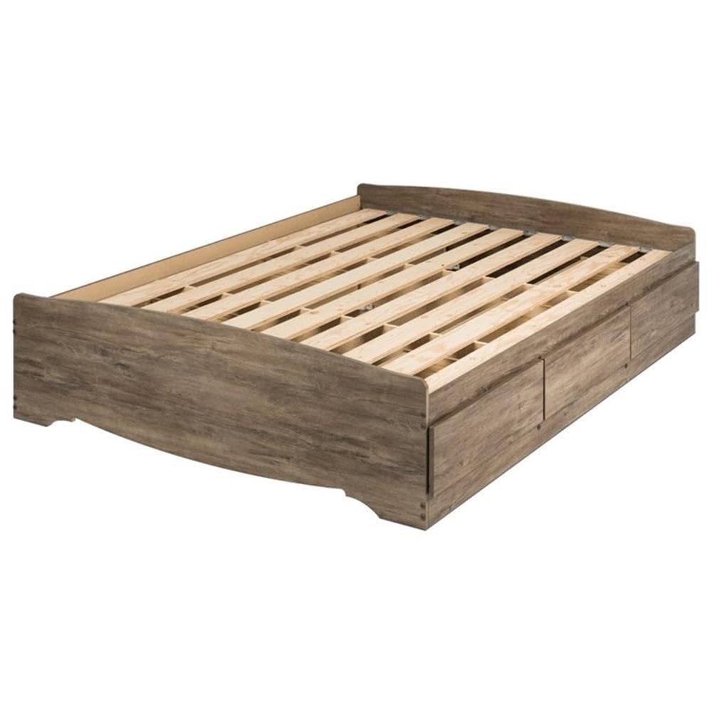 **Home Square 3-Piece Queen Bedroom Set - Platform Bed & 2 Nightstands with Drawers | Modern Bedroom Furniture for Small Spaces & Guest Rooms**