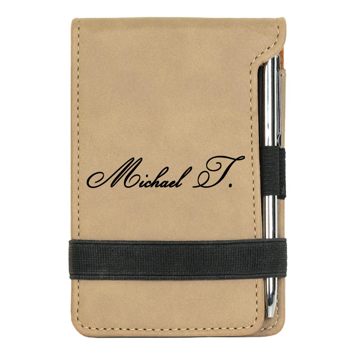 Personalized Faux Leather Mini Notepad with Pen - Travel Pocket Notebook for Men & Women - Cover for Field Notes - Perfect for Journaling, Gifts & Office Use
