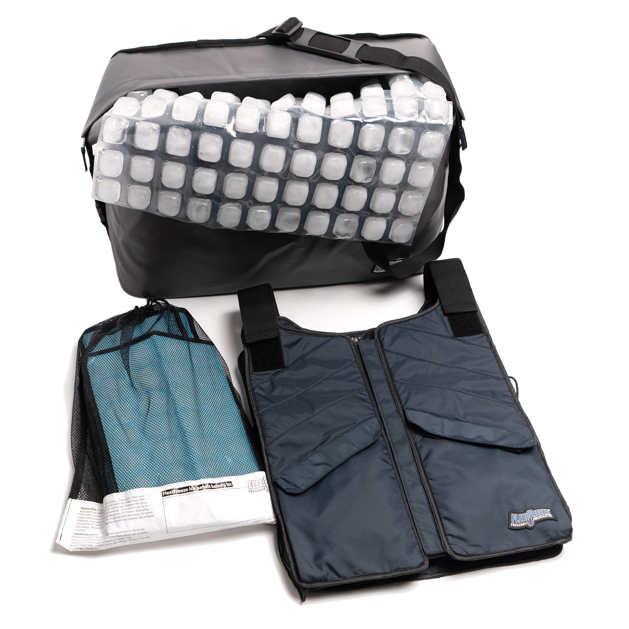 FlexiFreeze Ice Vest - Professional Cooling Vest with Refill Panel & Travel Cooler for Hot Weather - Perfect for Outdoor Work, Sports & Heat Relief