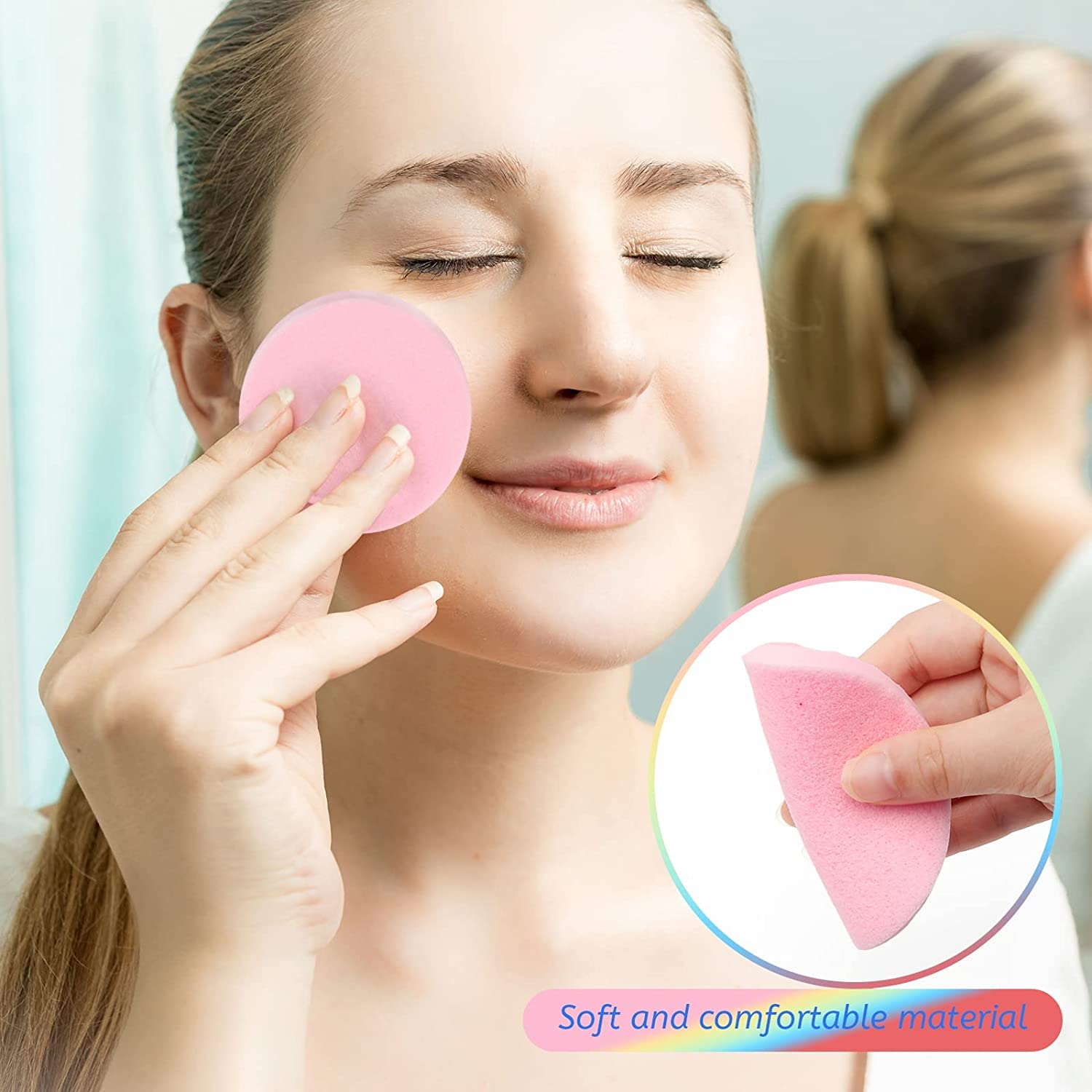 12-Count Natural Facial Sponges for Cleansing & Exfoliating | Professional Compressed Makeup Remover Sponges | Gentle Face Wash & Skincare Routine Essential