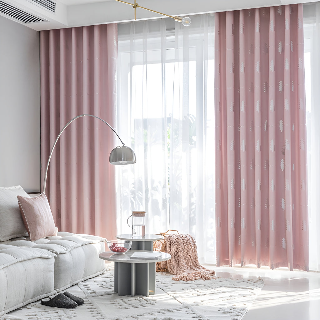 Kaya Tree Pattern Blackout Curtains for Bedroom - Custom Room Darkening Window Drapes for Nursery, Living Room & Home Theater