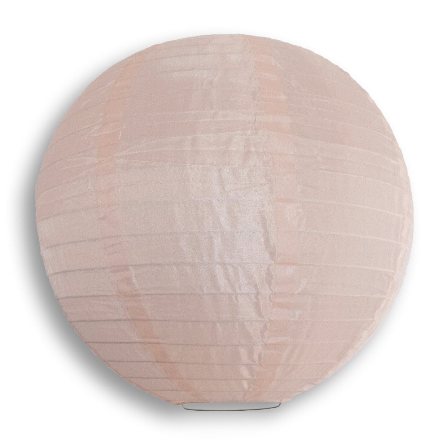 24 Inch Rose Quartz Pink Shimmering Nylon Lantern with Parallel Ribbing - Durable Hanging Decorative Light for Bedroom, Garden & Wedding Decor