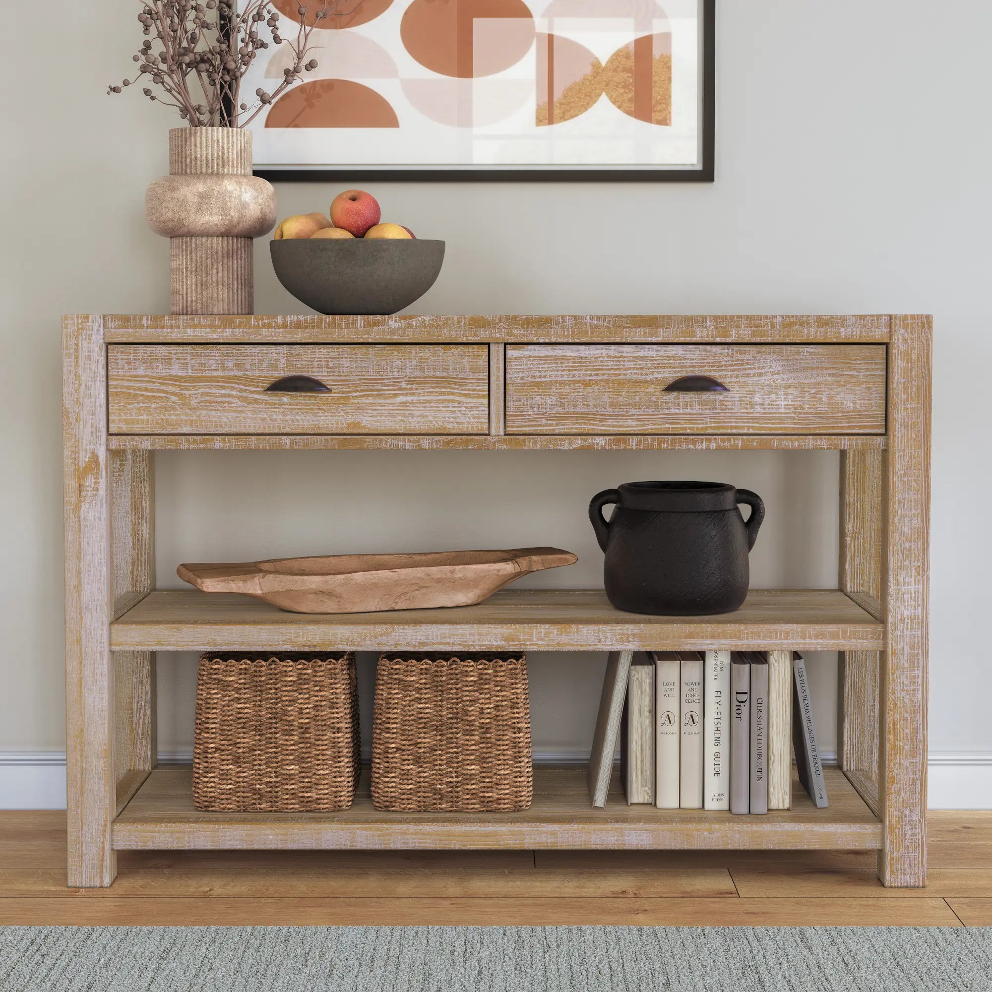 Montauk Console Table - Modern Entryway Sofa Table with Storage Shelf | Perfect for Hallway, Living Room & Bedroom Decor