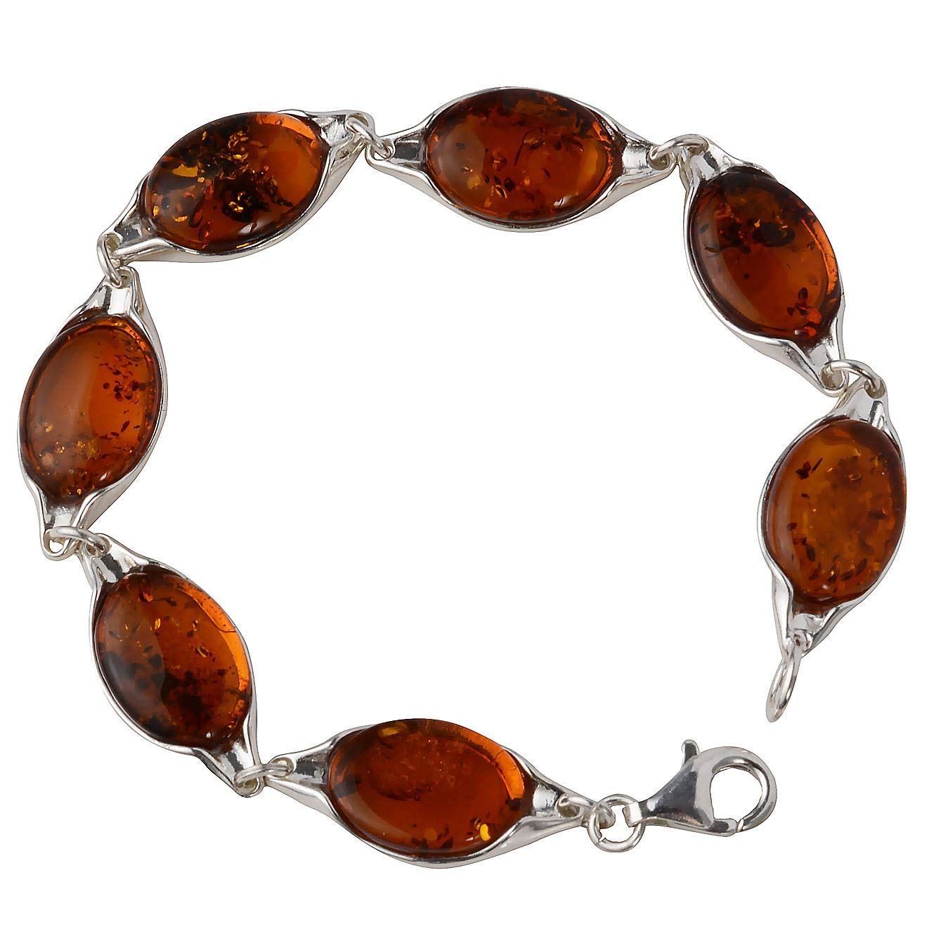 Genuine Baltic Amber Bracelet for Women - Sterling Silver Honey Amber Jewelry, Adjustable Adult Amber Bracelet | Perfect for Holiday Gifts, Wellness & Fashion Accessories