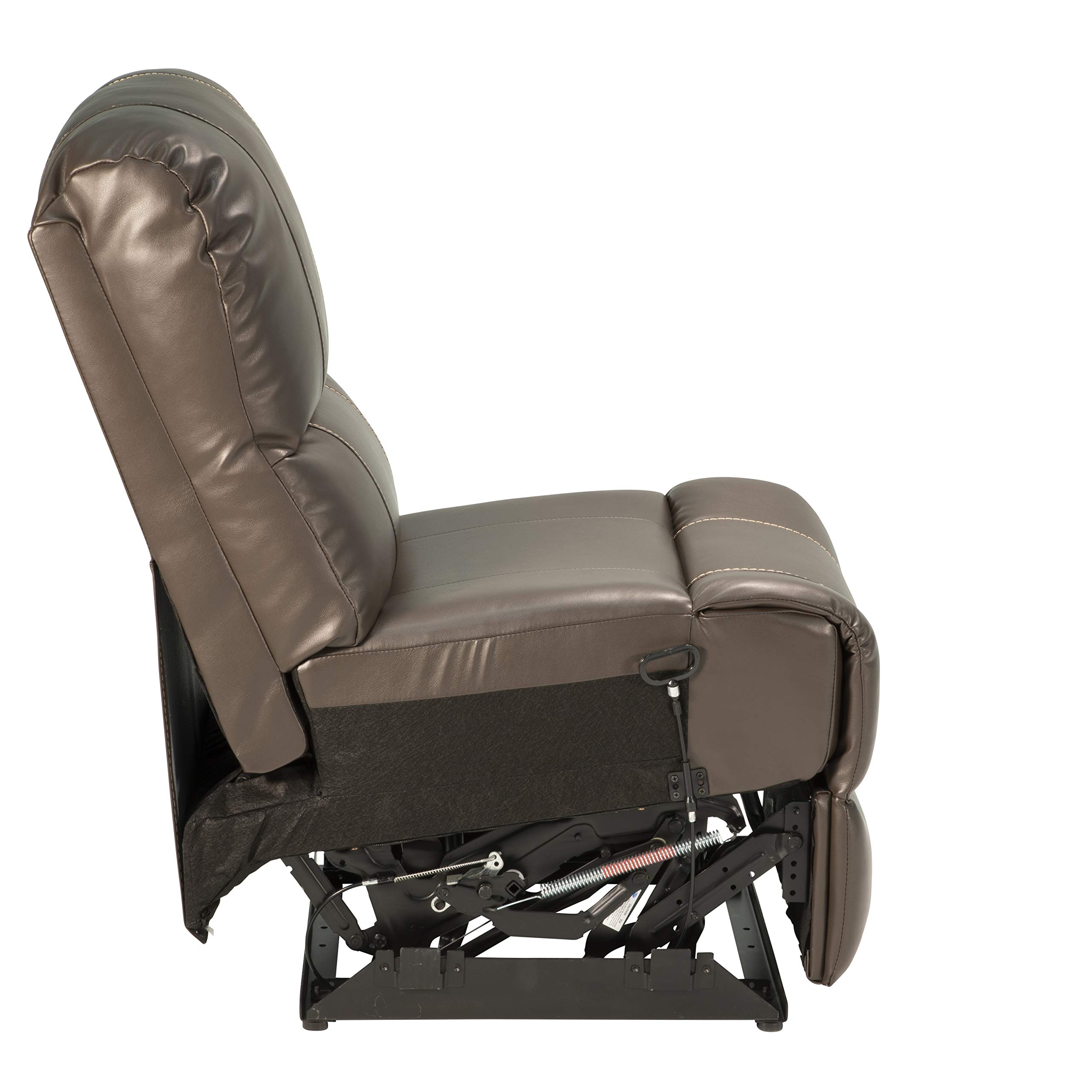 Thomas Payne Heritage Series Armless Recliner - Majestic Chocolate Brown Leather Living Room Chair for Relaxation & Home Theater Seating