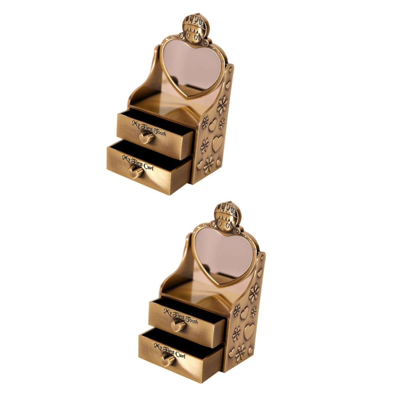UPKOCH 2-Piece Keepsake Box for Baby Teeth - Premium Metal Tooth Storage Holder for Kids - Perfect for First Tooth, Memory Preservation & Special Milestones