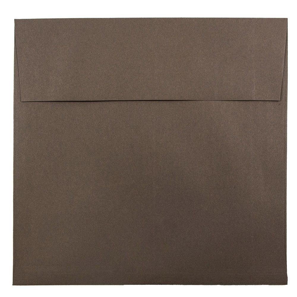 JAM PAPER 8.5 x 8.5 Inch Square Premium Invitation Envelopes - Chocolate Brown Recycled Paper - Bulk 250/Box - Perfect for Wedding Invitations, Greeting Cards & Business Correspondence