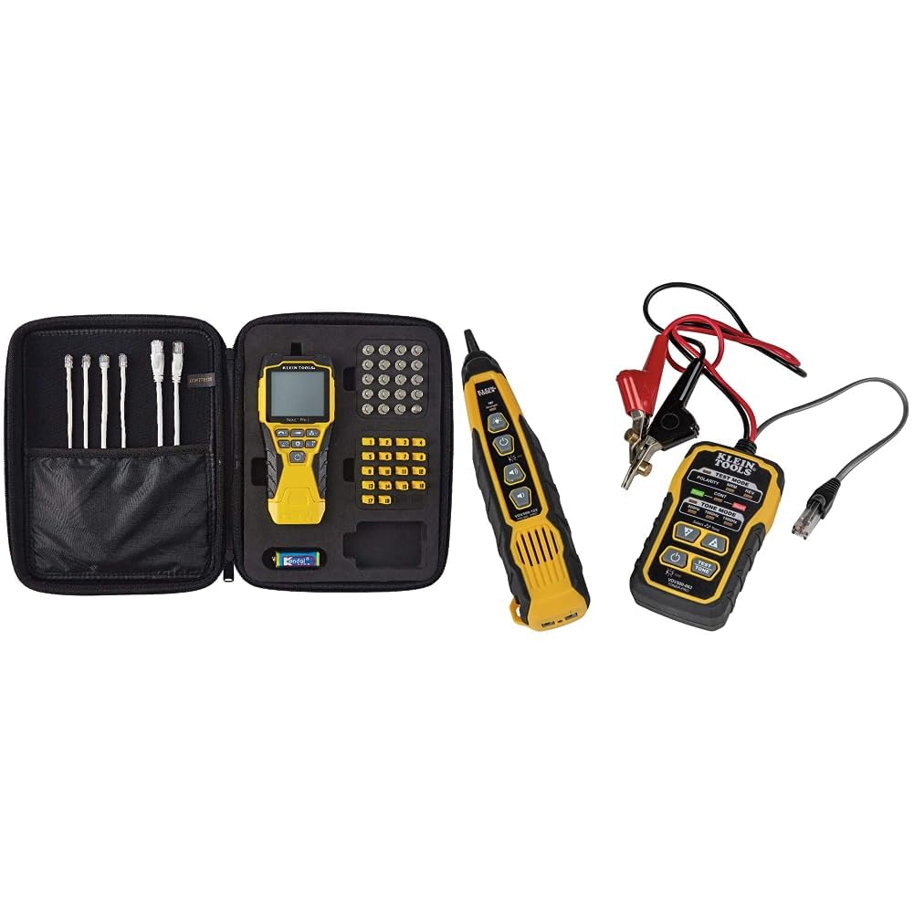 Klein Tools VDV501-852 Cable Tester & VDV500-820 Cable Tracer with Probe Tone Pro Kit - Network Cable Tester for Telephone, Internet, Video, Data & Communication Cables - Perfect for IT Technicians, Network Installations & Home Office Setup
