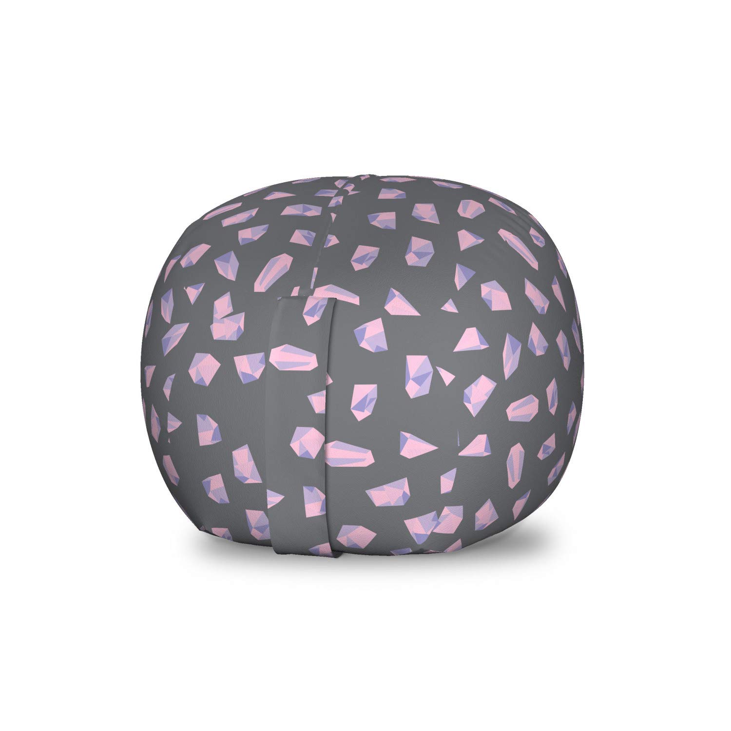 Ambesonne Crystal Storage Toy Bag Chair - Modern Geometric Glass Pattern, Washable Stuffed Animal Organizer, Small Size in Mauve Taupe & Pale Pink | Perfect for Kids' Room, Nursery, and Playroom Organization
