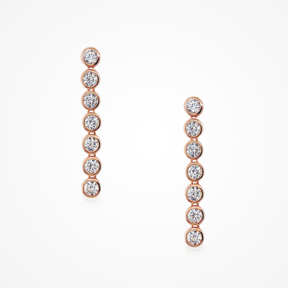 Exquisite Storm Zirconia Crystal Multi-Round Drop Earrings for Women – Perfect for Weddings, Parties & Evening Events