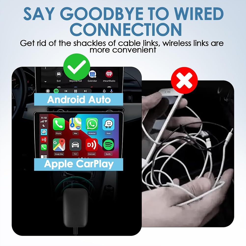 DRIVEPLEX PRO Wireless CarPlay Adapter for iPhone & Android - 2+8GB AI Box with Netflix, YouTube & Gmail Support | Seamless Wireless CarPlay & Android Auto Connectivity | Perfect for Commuting, Road Trips & In-Car Entertainment