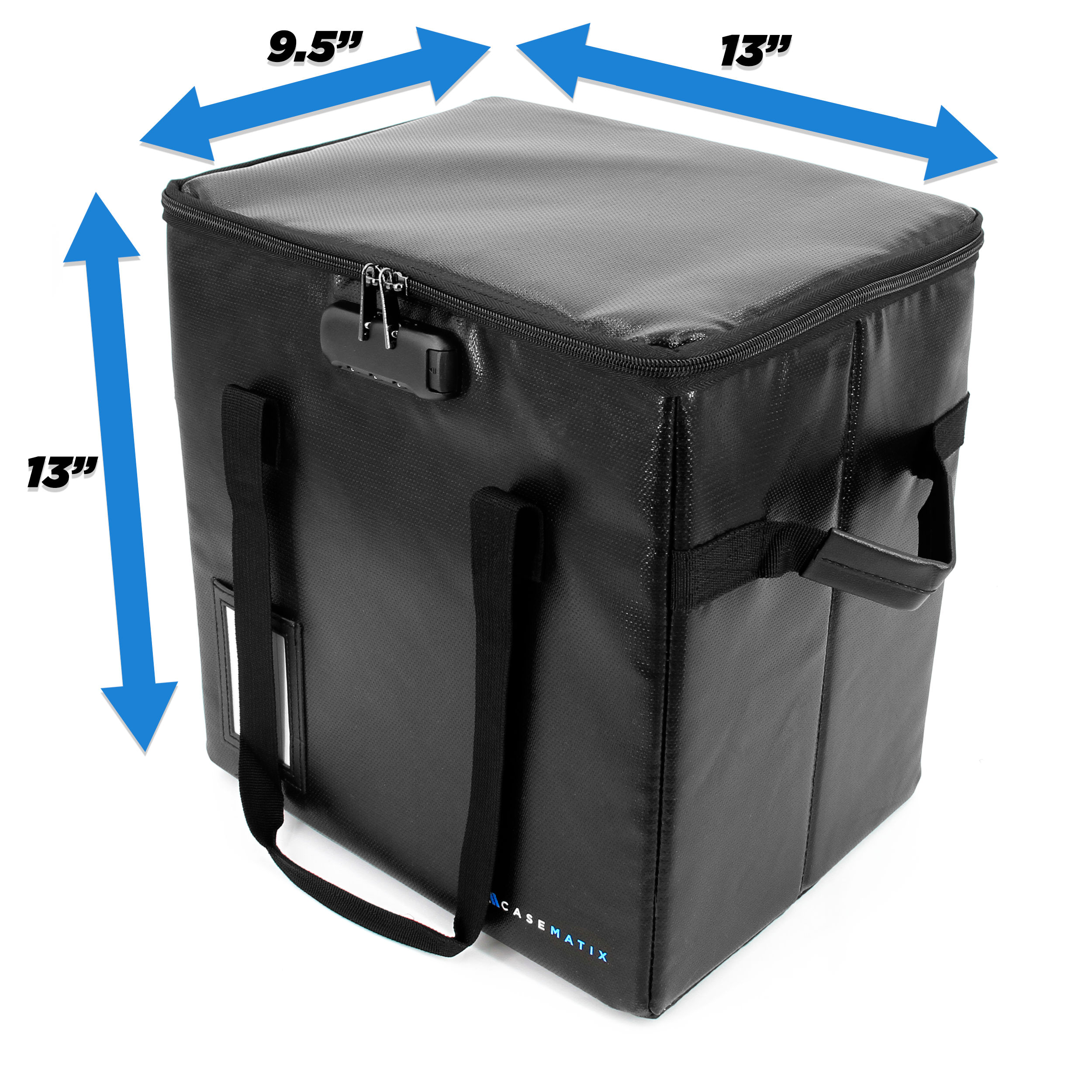 CASEMATIX Fireproof Vinyl Record Storage Case - Holds 40 Records, Lockable & Adjustable Dividers - Perfect for Home, Studio & Travel Use