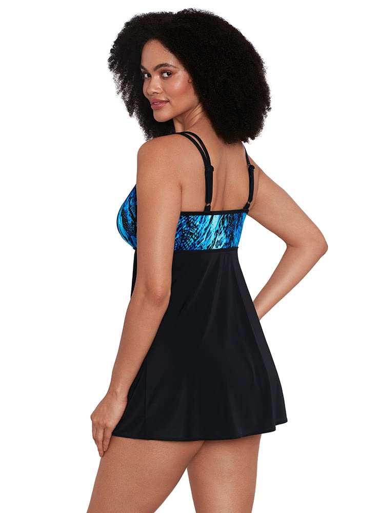 Longitude Women's One Piece Swimdress - Soft Cup Flyaway Swimwear for Women | Perfect for Beach Vacation, Pool Party & Summer Water Activities