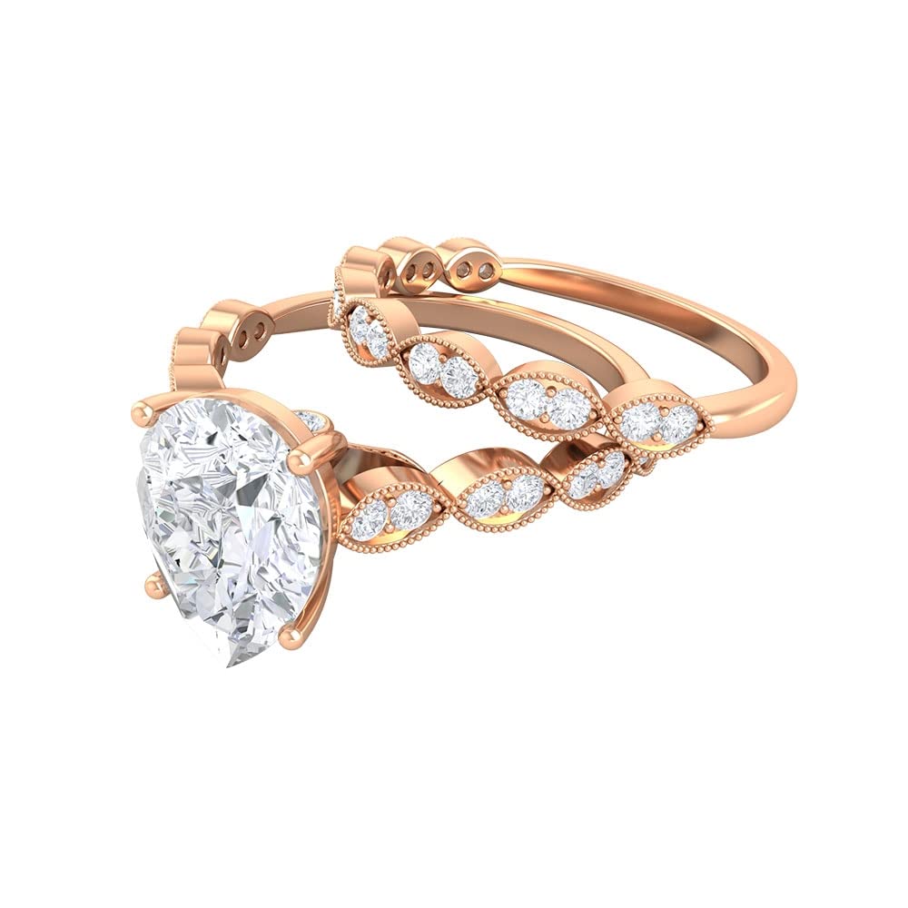 3.25 CT Moissanite Wedding Ring Set - 14K Solid Gold Designer Bridal Ring Set, Certified Moissanite Engagement Ring for Women | Perfect for Proposals, Anniversaries & Special Occasions