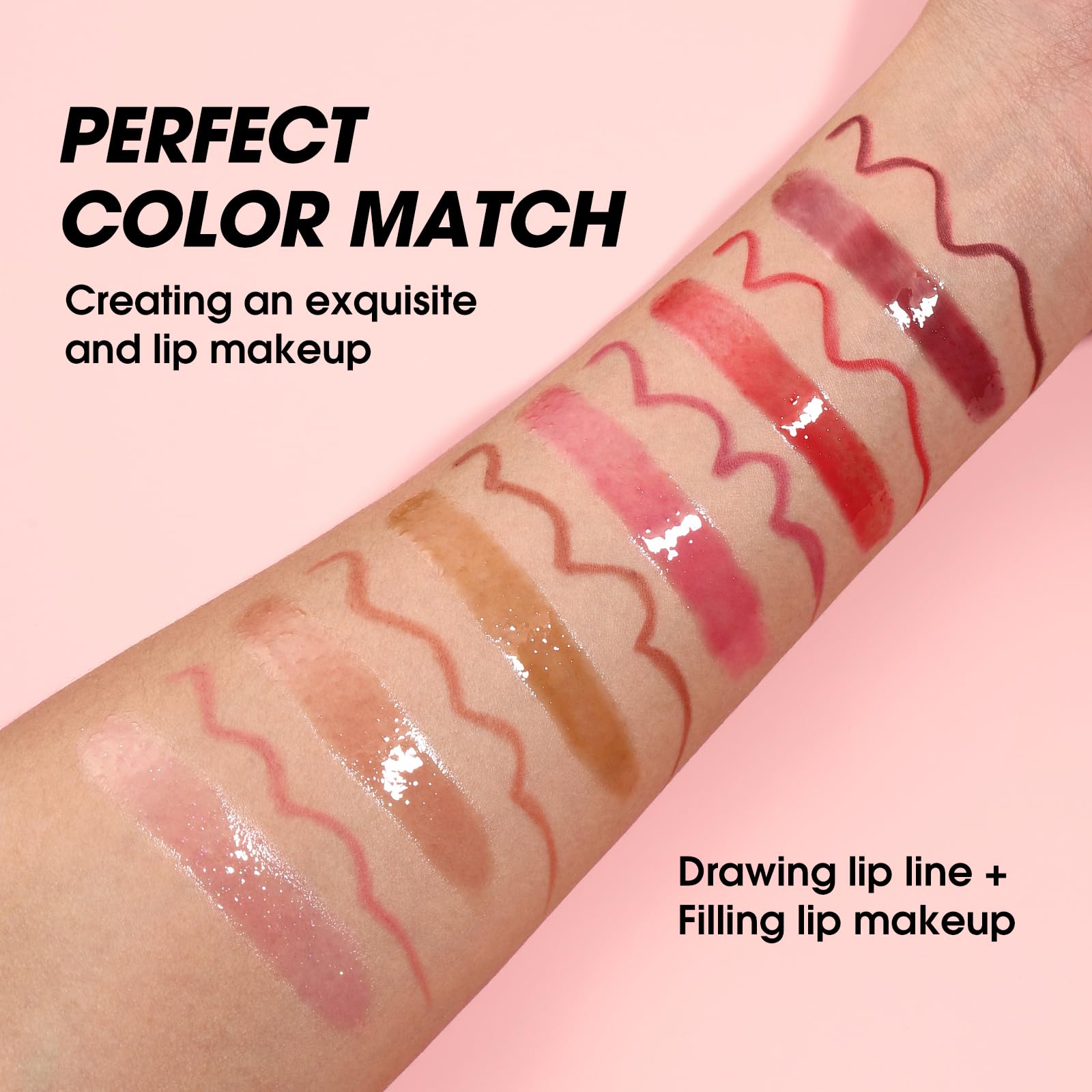 LANGMANNI 6 Matte Lip Liner & 6 Nourishing Lip Oil Gloss Set - Long Lasting Hydrating 2-in-1 Makeup Kit | Perfect for Daily Beauty, Party & Gift for Women & Girls