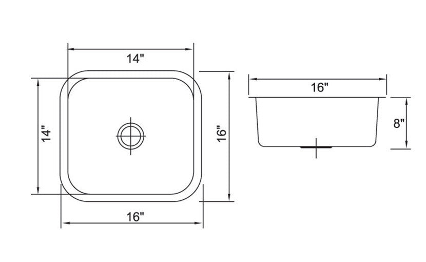 Stainless Steel Commercial Bar Sink - 103 Series Heavy Duty Kitchen Prep Sink for Restaurants, Bars & Home Use