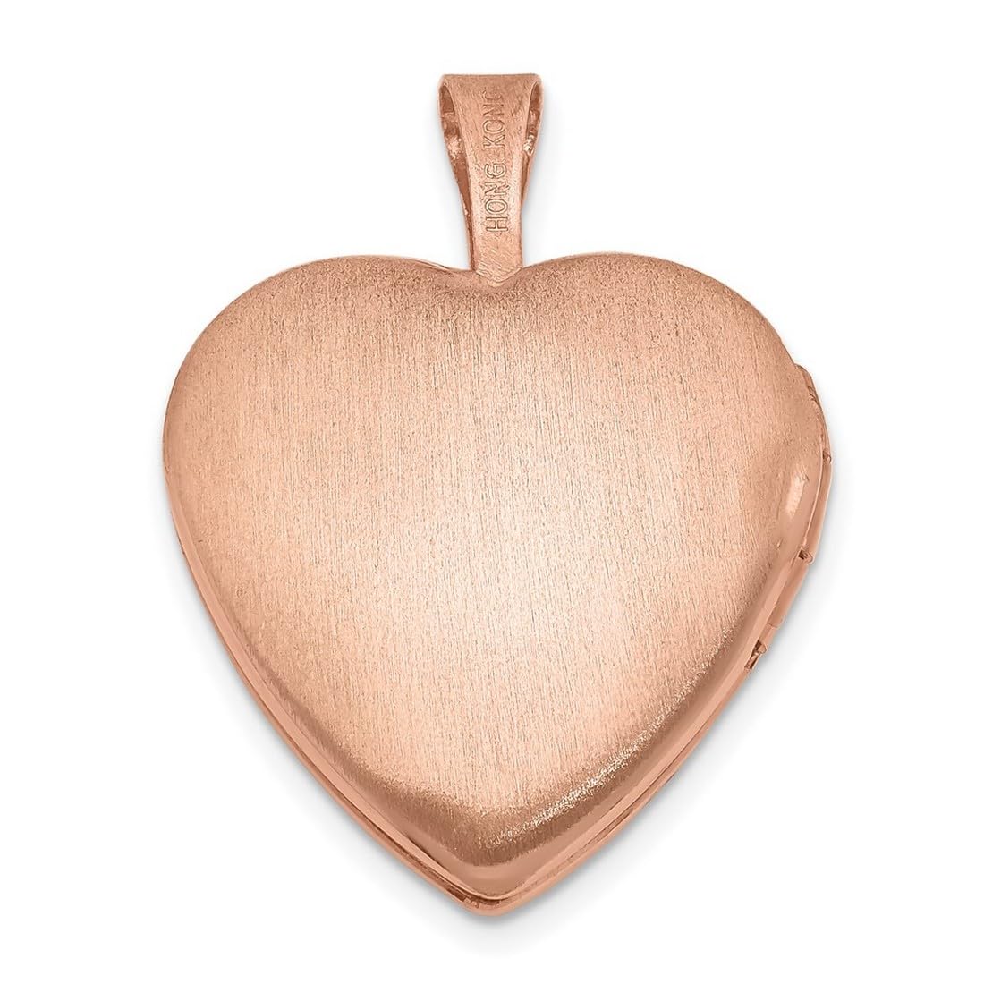 15mm 925 Sterling Silver Rose Gold Plated Heart Photo Locket Pendant Necklace for Women - Elegant Polished & Satin Dual Finish, Perfect for Valentine's Day Gifts, Anniversary Presents & Everyday Wear
