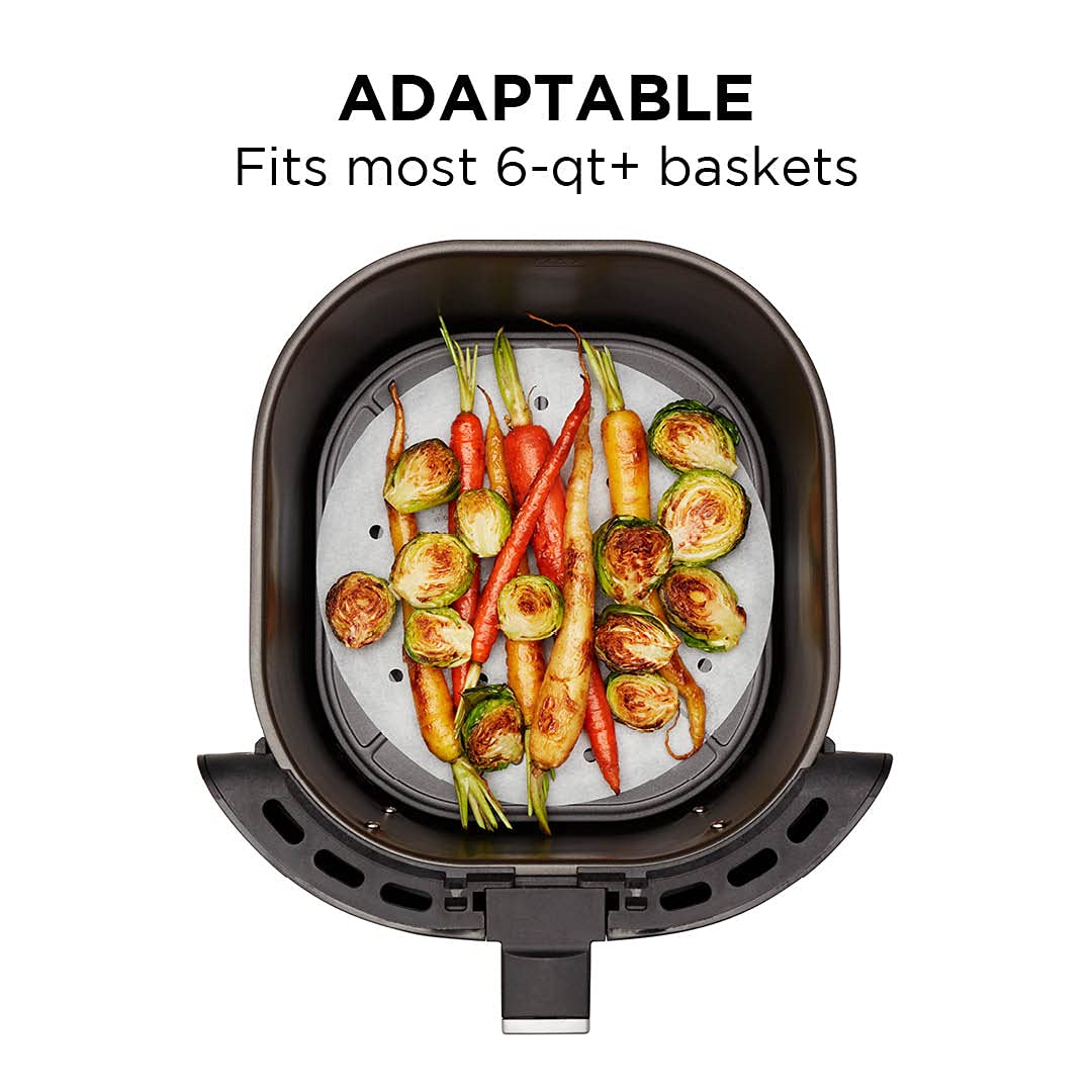 Chefman 100-Pack Disposable Air Fryer Liners - 9” Round Heat-Resistant Parchment Paper for Air Fryer Baskets | Perfect for Cooking, Roasting & Baking | Fits Most Air Fryer Models