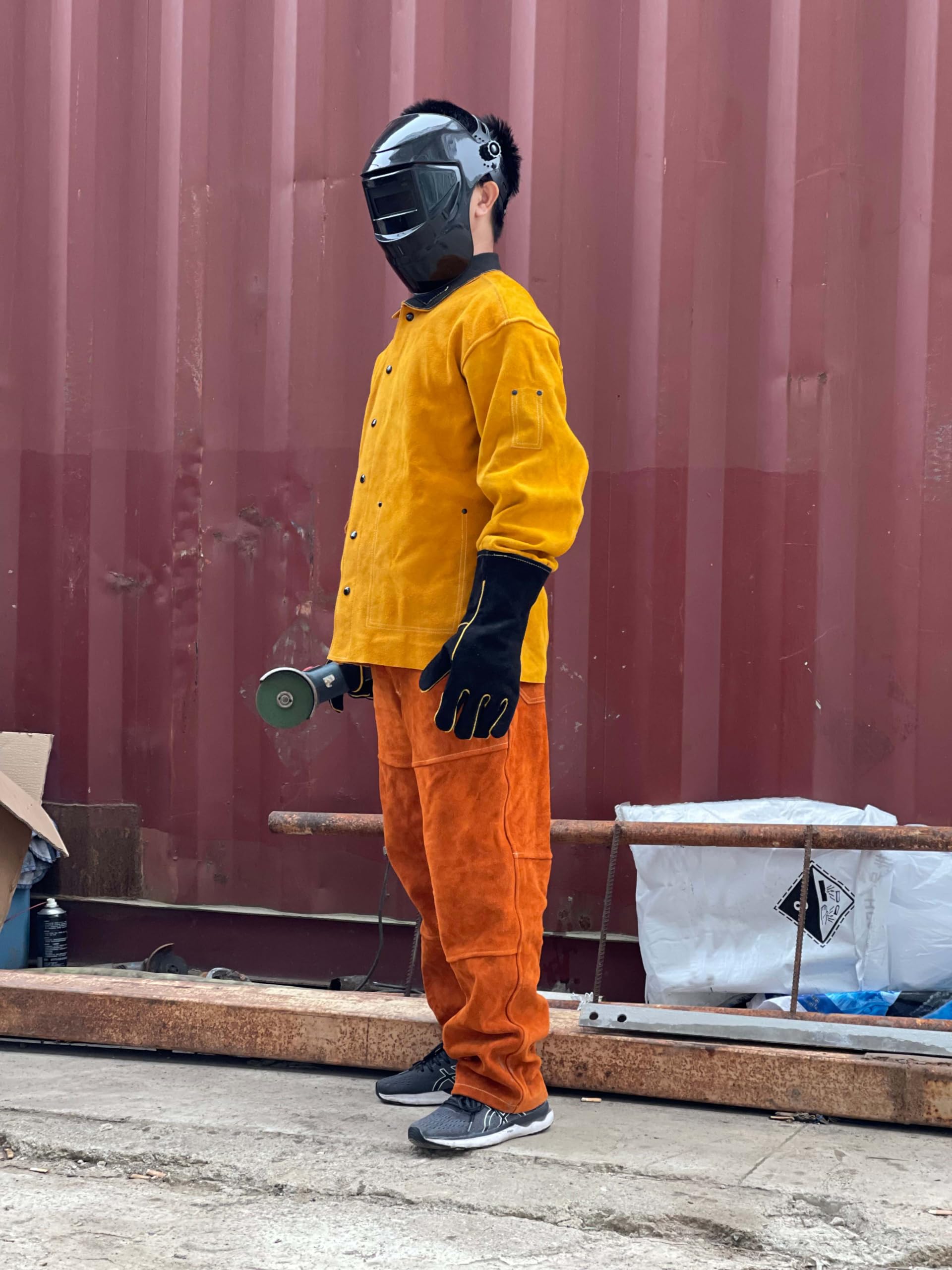 Heavy Duty Leather Welding Pants - Heat & Flame Resistant Workwear for Metalworking, Construction & DIY Projects