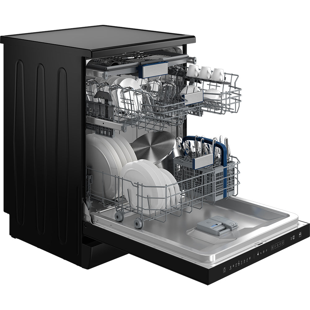 Hitachi HDF F158CVGB Freestanding Dishwasher - Energy Efficient, Quiet Operation, Large Capacity for Family Kitchens | Perfect for Small Spaces & Open Floor Plans