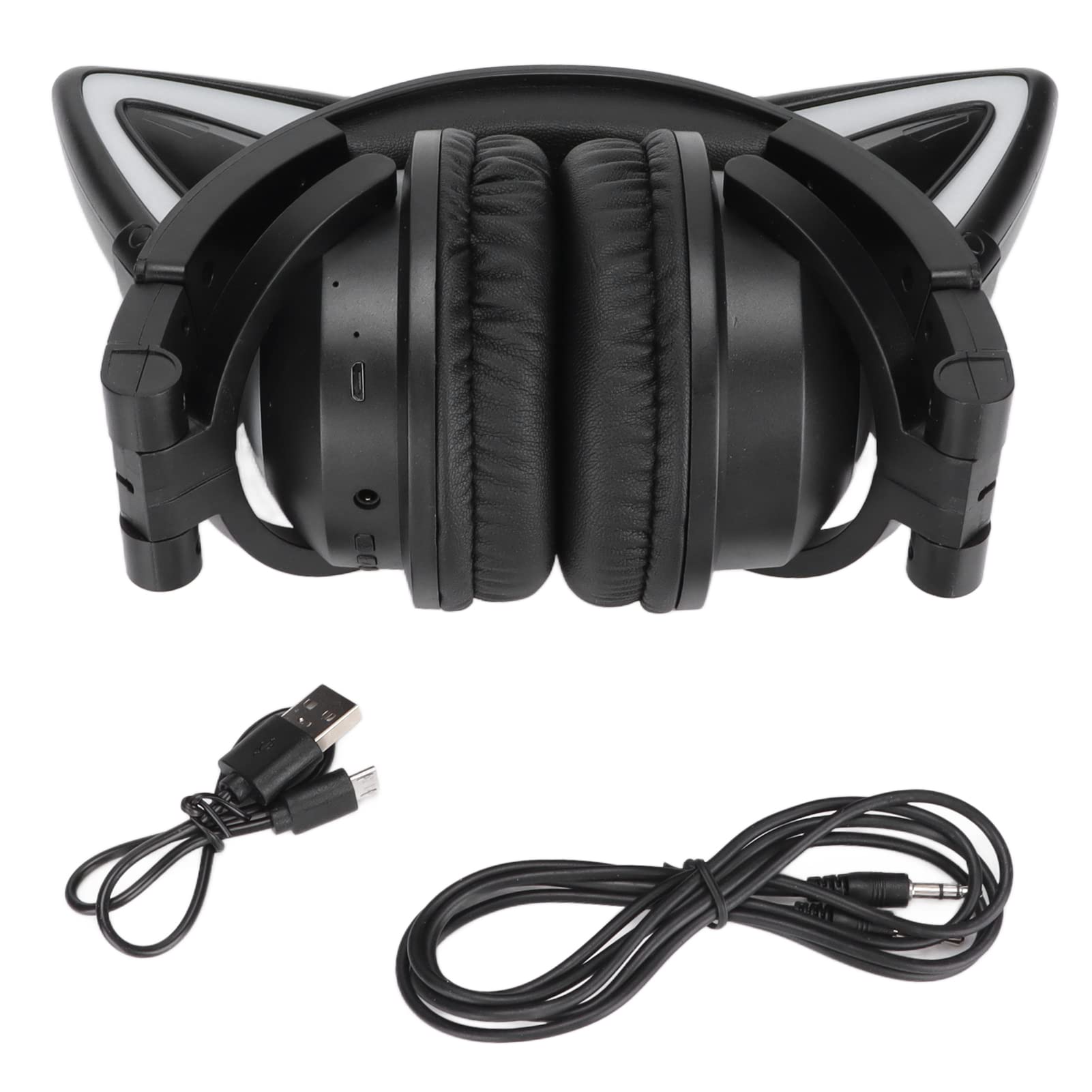 Wireless & Wired Cat Ear Headphones with Built-in Microphone - Foldable Bluetooth Gaming Headset for Girls, Teens & School Use - Perfect for Gaming, Online Classes & Music Listening