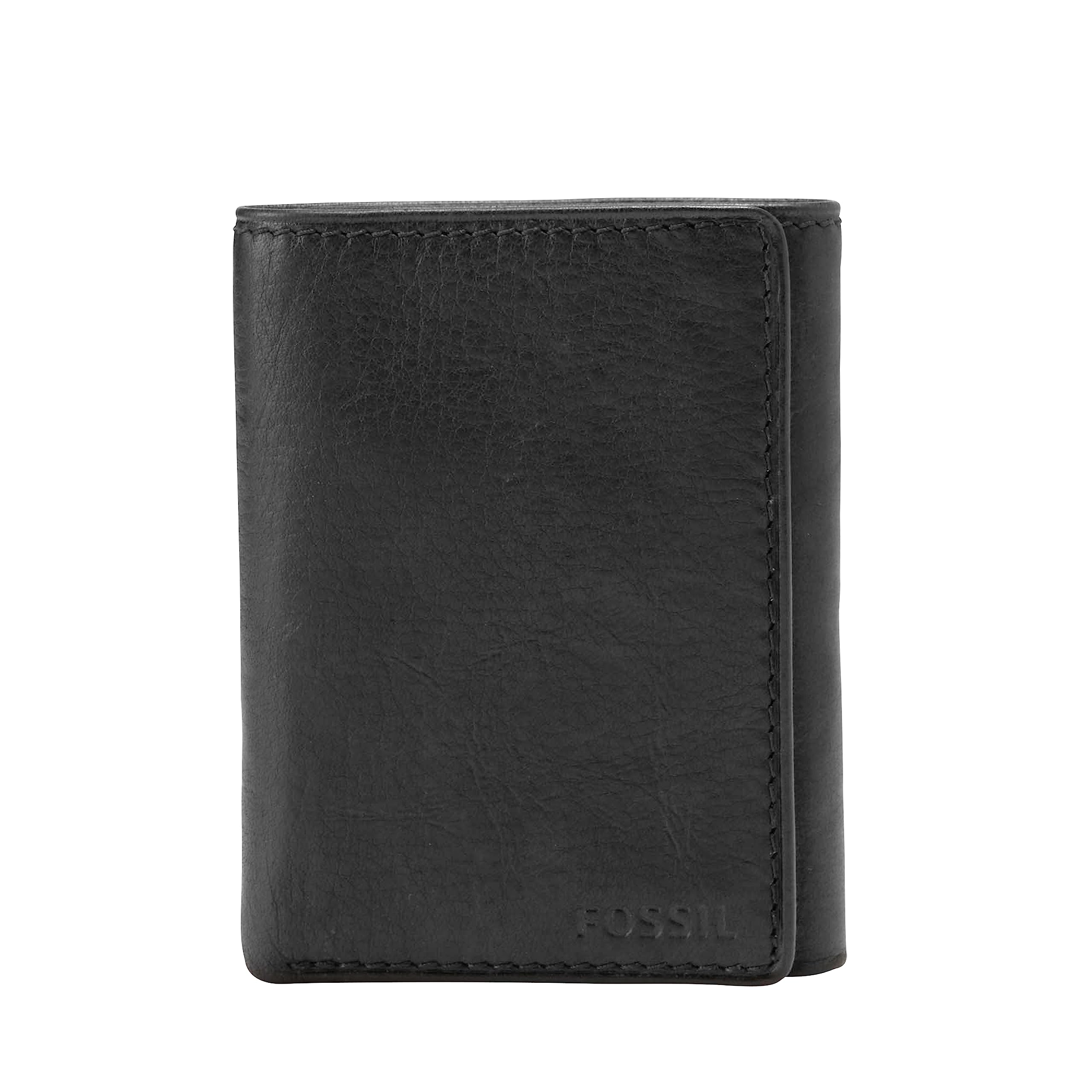 Fossil Men's Genuine Leather Trifold Wallet - Slim RFID Blocking Bifold Wallet for Men - Perfect for Everyday Carry, Travel & Business (Black)