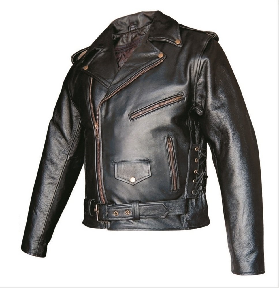 Men's AL2022 Basic Motorcycle Jacket - Black Leather Biker Jacket for Men | Riding Gear for Motorcycle Enthusiasts | Perfect for Daily Commute & Road Trips