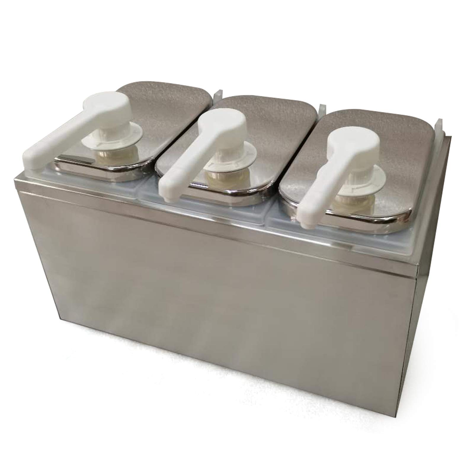 Stainless Steel 3-Head Sauce Pump Dispenser - Condiment Squeeze Bottle for Buffet, Restaurant & Catering Equipment - Perfect for Ketchup, Mustard & Mayo