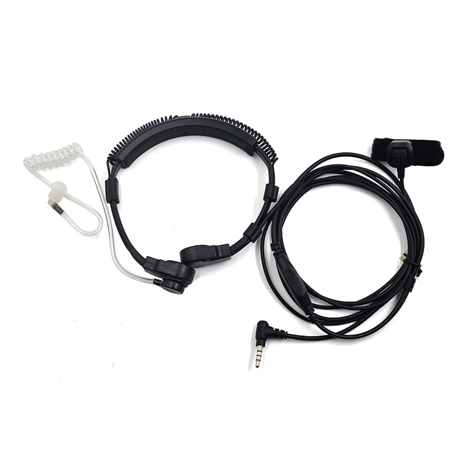 BMINO Throat Microphone Headset - Covert Earpiece with PTT for Yaesu & Vertex Radios (FT-60R, VX-3R, VX-5R, FT-250R) - Walkie Talkie Accessory for Security, Military & Outdoor Adventures