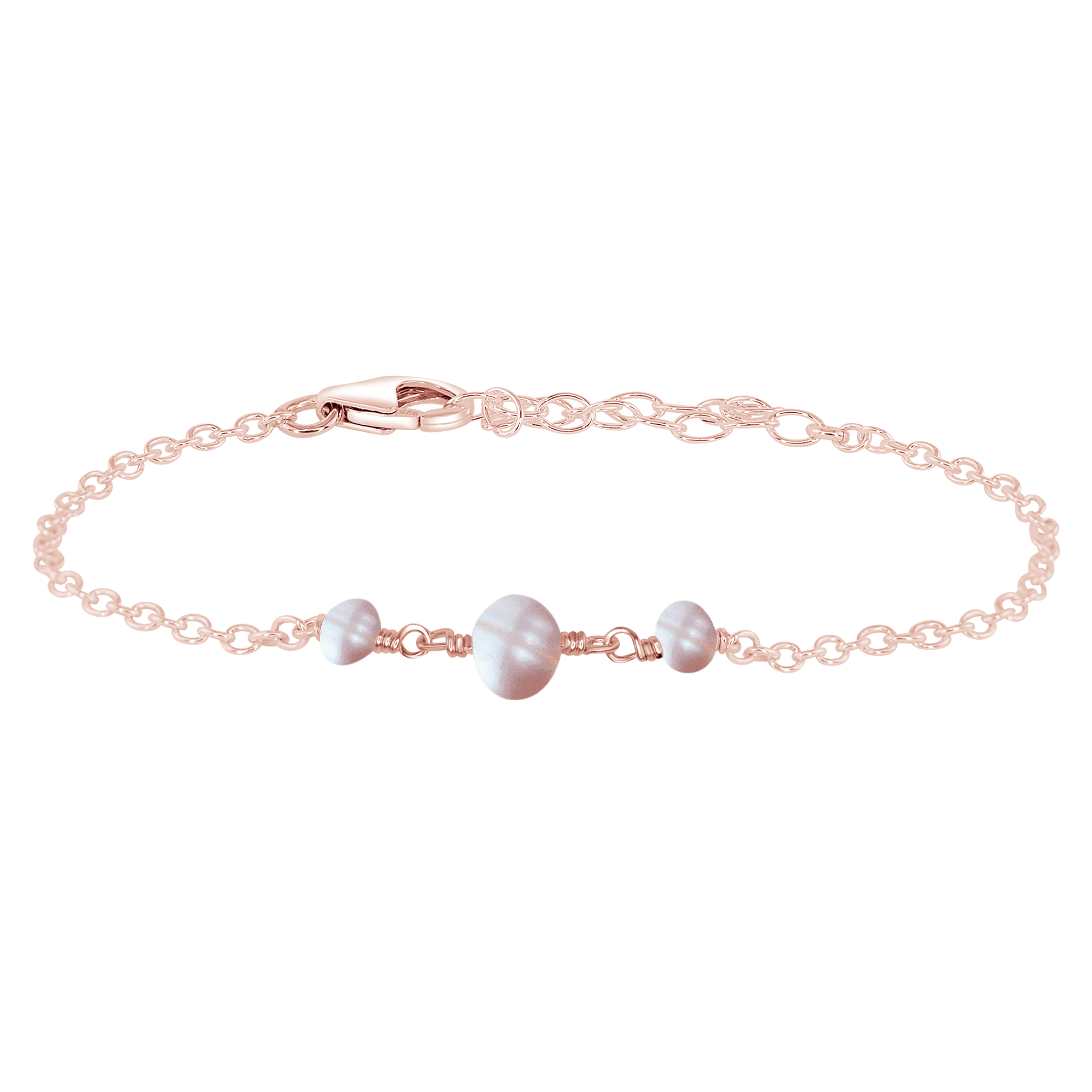 Elegant White Freshwater Pearl Beaded Chain Bracelet for Women - Perfect for Weddings, Parties & Everyday Wear