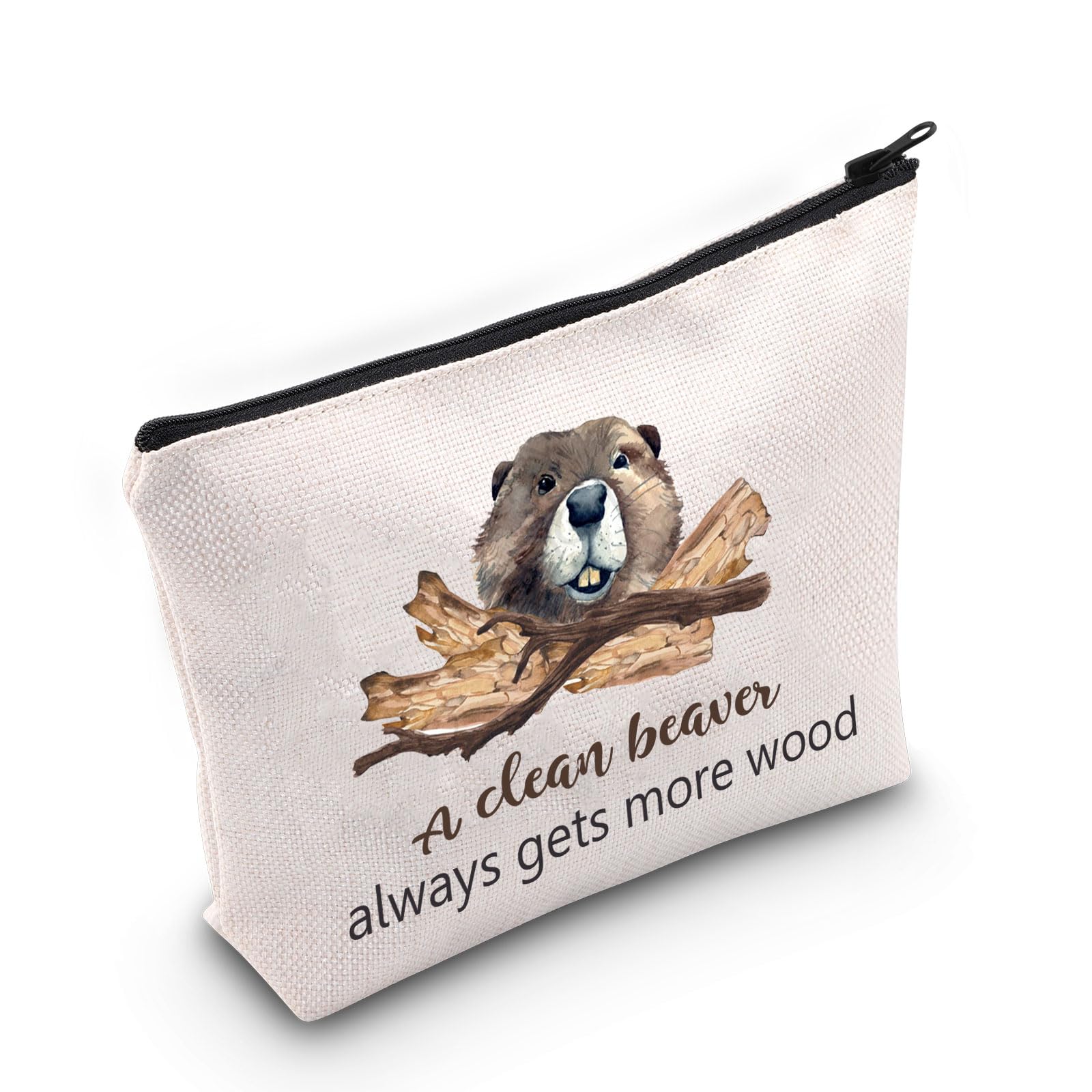 Funny Beaver Themed Cosmetic Bag - Cute Makeup Pouch for Women & Beaver Lovers | Perfect Travel Organizer & Gift Idea for Animal Enthusiasts
