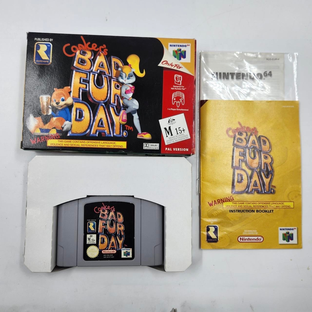Conker's Bad Fur Day Nintendo 64 (N64) Game - Complete PAL Version | Rare Collectible Retro Video Game for Nintendo 64 Console - Perfect for Gaming Enthusiasts and Nostalgic Players