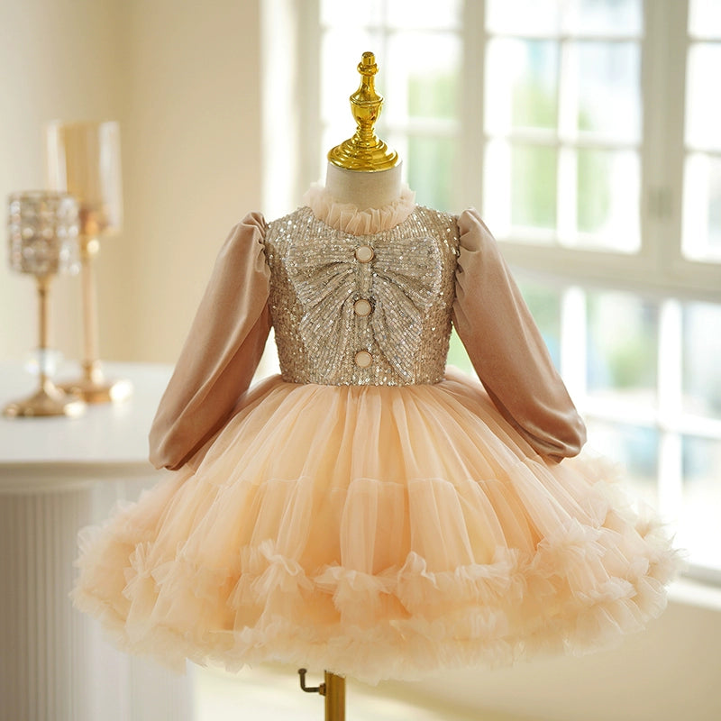 Adorable Baby Girl Winter Dress for Toddlers - First Birthday Princess Gown for Pageants & Special Occasions | Perfect for Holiday Photos, Christmas Parties & Family Gatherings