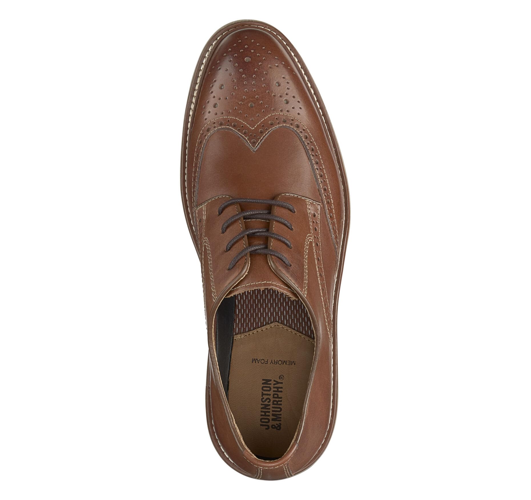 Johnston & Murphy Upton Wingtip Men's Dress Shoes | Comfortable Business Casual Leather Shoes for Work & Formal Occasions