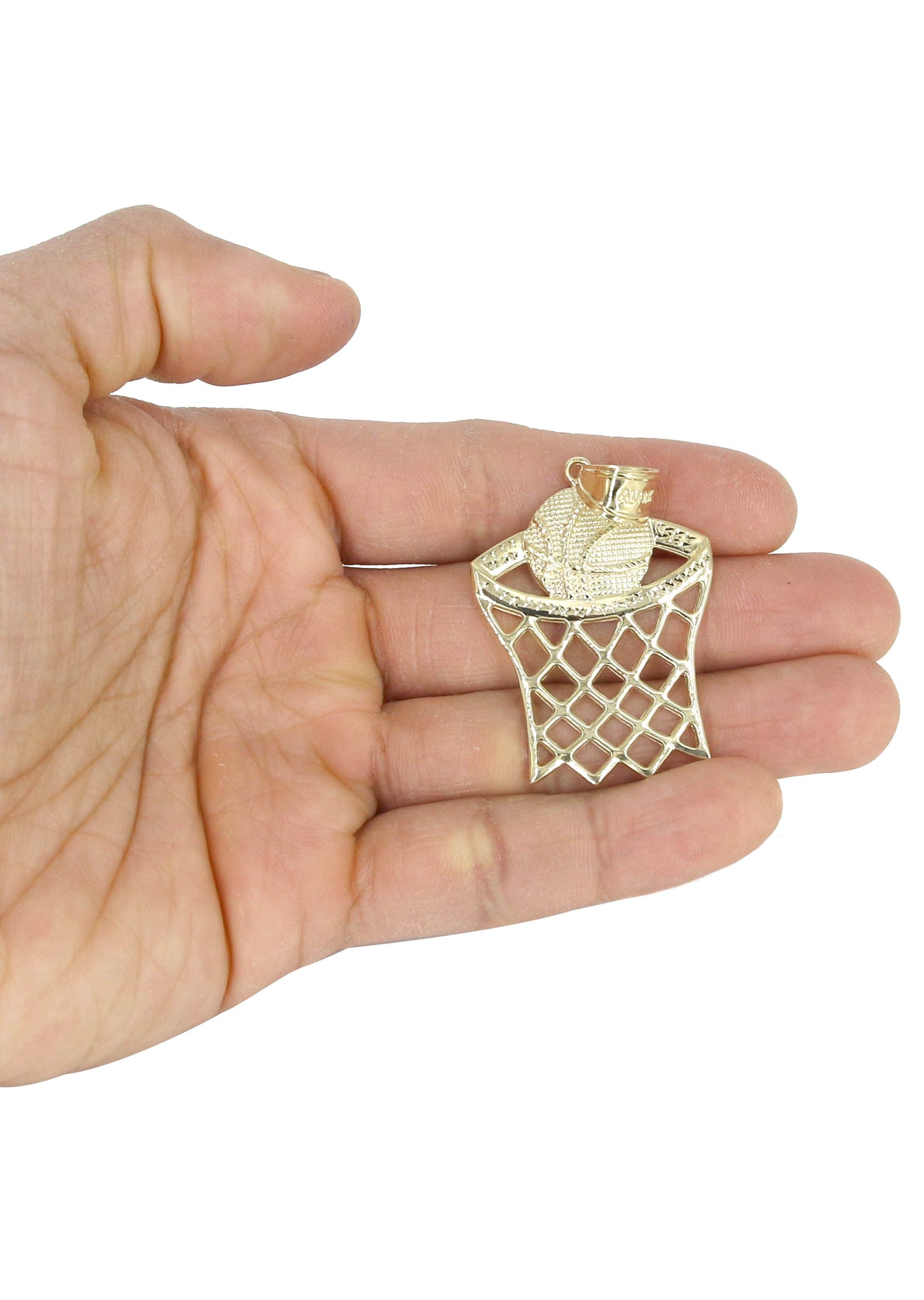 10K Yellow Gold Basketball Necklace for Men & Women - 14.7 Grams Real Gold Pendant - Perfect Gift for Basketball Fans & Players - Ideal for Games, Parties & Sports Events