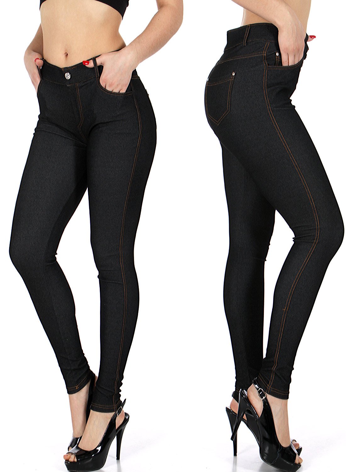 Women's Stretch Pull-On Cotton Blend Jeggings - Comfortable & Stylish for Casual Wear, Work & Travel