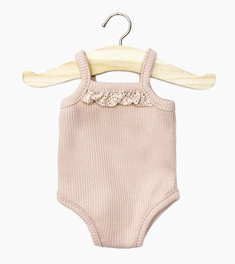 Petal Rib and Lace Bodysuit for Minikane Baby Dolls - Perfect for Dress Up, Collecting & Photo Shoots